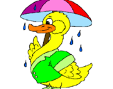 Desenho Pato sob a chuva pintado por luana stephnie
