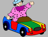 Desenho Boneca em carro descapotável pintado por guilherme
