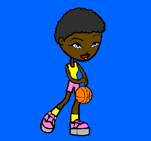 Desenho Jogadora de basquete pintado por Byanca