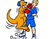 Desenho Canguro boxeador pintado por johnny napalm 