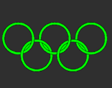 Desenho Argolas dos jogos olimpícos pintado por positivo