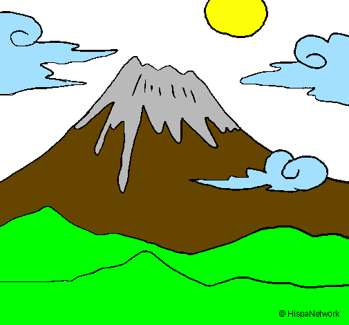 Desenho Monte Fuji pintado por luana stephanie