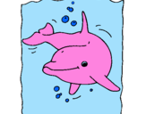 Desenho Golfinho pintado por eliza ama mateus borges