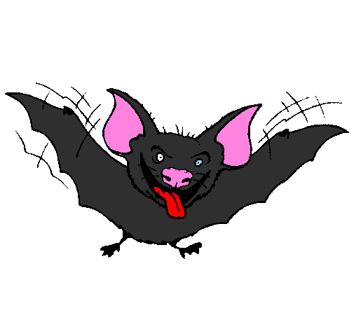 Desenho Morcego com a língua de fora pintado por carla