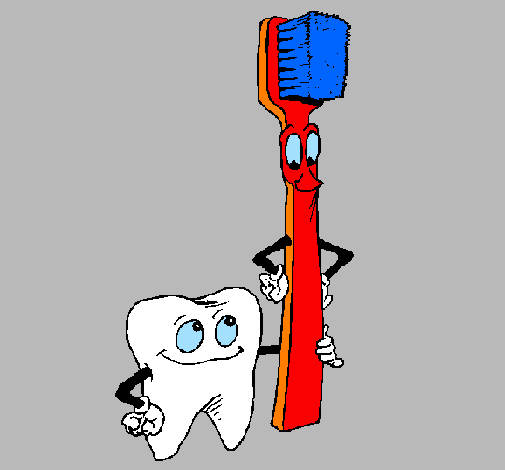 Desenho Dentes e escova de dentes pintado por guilherme
