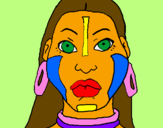 Desenho Mulher maia pintado por cidita