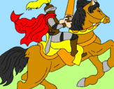 Desenho Cavaleiro a cavalo pintado por lulu