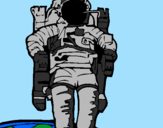 Desenho Astronauta pintado por MIGUEL ¨---¨