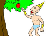 Desenho Maia numa árvore de fruto pintado por luana stephanie