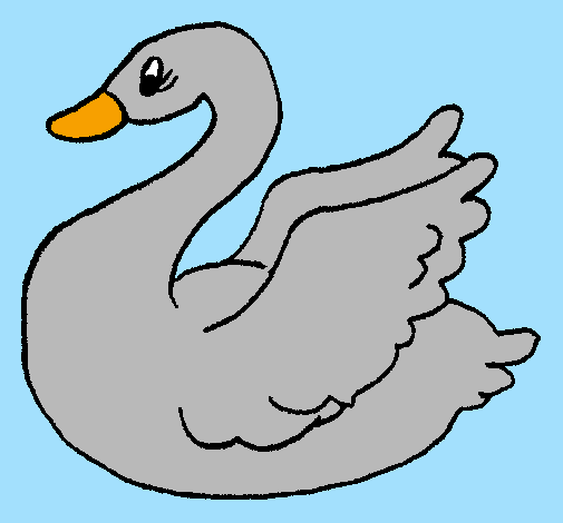 Desenho Cisne pintado por Manubela