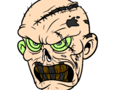 Desenho Zombie pintado por cabeça de abobora