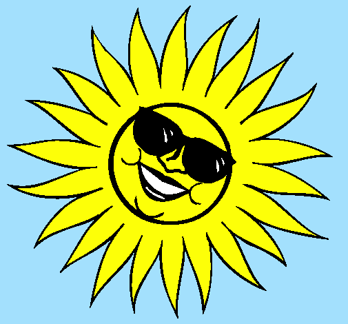 Desenho Sol com óculos de sol pintado por dudinha bonan