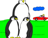 Desenho Familia pinguins pintado por luana stephnie