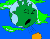 Desenho Terra doente pintado por matheus