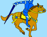Desenho Cavaleiro a cavalo IV pintado por Elizabeth Braga
