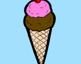 Desenho Cone de gelado pintado por magali