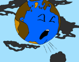 Desenho Terra doente pintado por miria