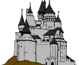 Desenho Castelo medieval pintado por carlos