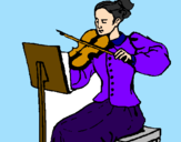 Desenho Dama violinista pintado por Grasielen