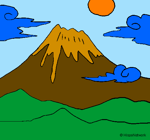 Desenho Monte Fuji pintado por Glaucia*