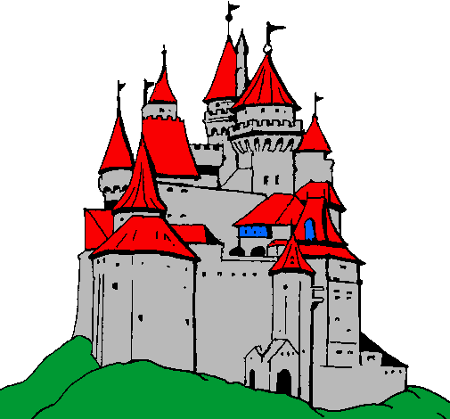Desenho Castelo medieval pintado por ello