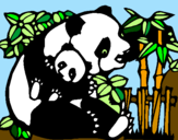 Desenho Mamã panda pintado por Gabriela