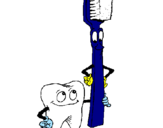 Desenho Dentes e escova de dentes pintado por lilica