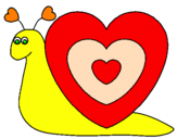 Desenho Caracol coração  pintado por mac 2