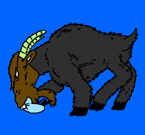 Desenho Cabra aborrecida pintado por corcel negro