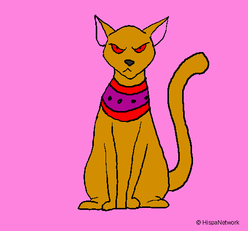 Desenho Egípcio gato pintado por alice