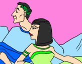 Desenho César e Cleopatra pintado por samantha