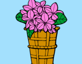Desenho Cesta de flores 3 pintado por aline cabral
