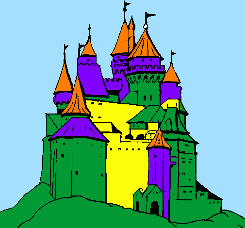 Desenho Castelo medieval pintado por vithor