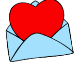 Desenho Coração num envelope pintado por rapunzel