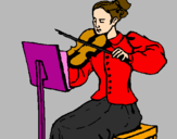 Desenho Dama violinista pintado por Lais
