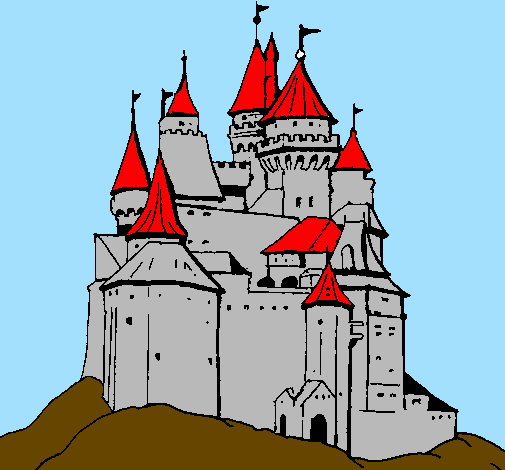 Desenho Castelo medieval pintado por geovanna