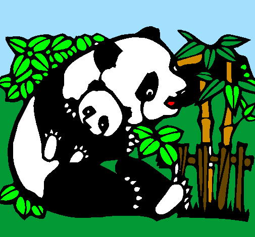 Desenho Mamã panda pintado por Murilo
