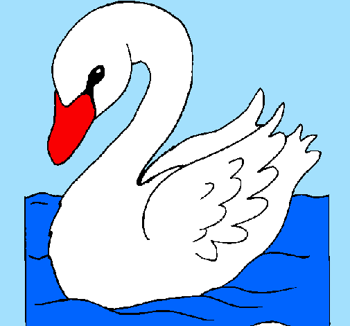 Desenho Cisne pintado por vida