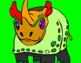 Desenho Rinoceronte pintado por camaleão