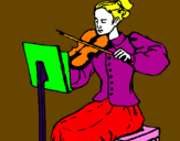 Desenho Dama violinista pintado por caroline linda