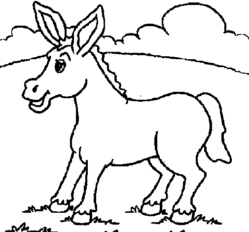 Desenho Potro pintado por burro