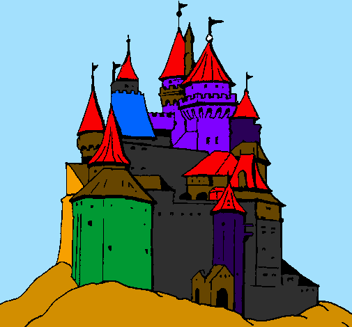 Desenho Castelo medieval pintado por moises