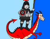 Desenho Cavaleiro São Jorge e o dragão pintado por jack