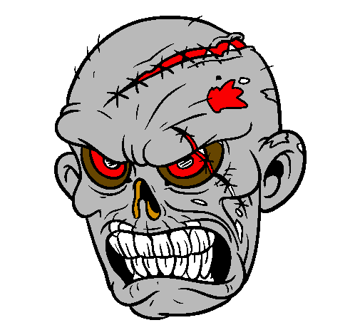 Desenho Zombie pintado por Alissom Chapado