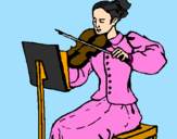 Desenho Dama violinista pintado por laria