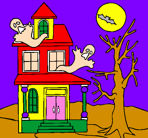 Desenho Casa do terror pintado por Inês C.
