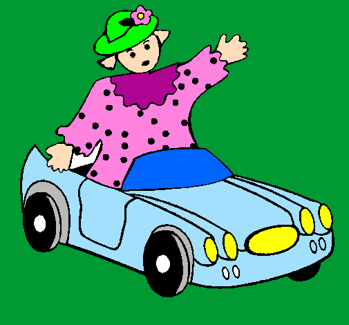 Desenho Boneca em carro descapotável pintado por gabriel wagner