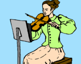 Desenho Dama violinista pintado por BIBI.