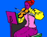 Desenho Dama violinista pintado por ANA CARLA