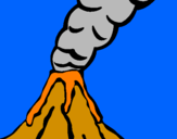 Desenho Vulcão pintado por vulcao em erupçao